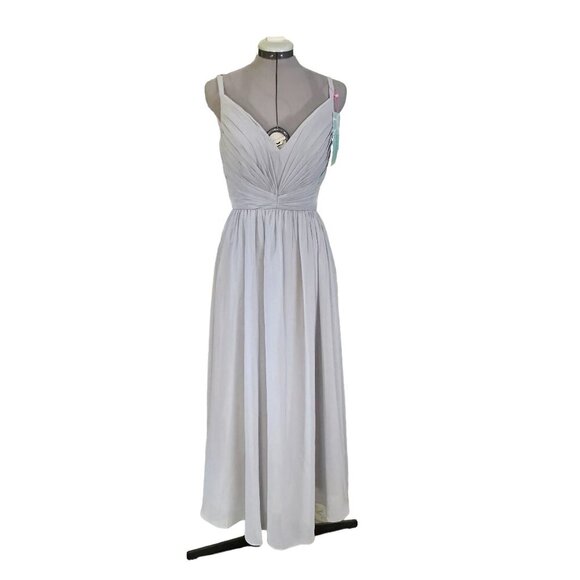 NWT Bliss Extra Bridesmaid Dress Light Gray Formal Wedding S‎ Gown - Picture 1 of 12